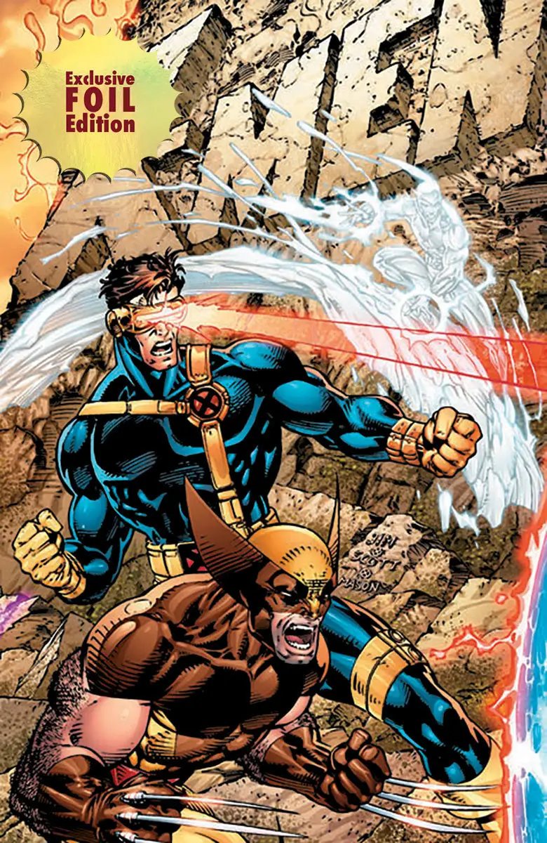 Limited edition X-Men 1991 #1 foil comic book from Unknown Comics, Jim Lee exclusive connecting cover, premium facsimile edition.
