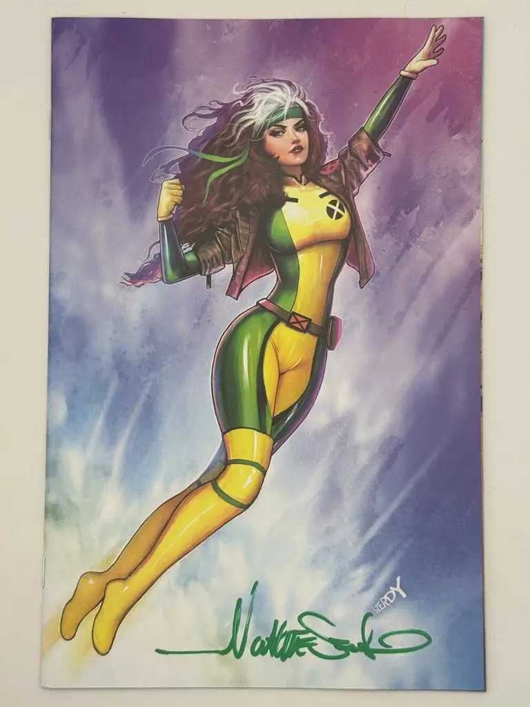 Signed by Nathan Szerdy, Fall of the House of X #1 comic book by Unknown Comic Books, featuring exclusive virgin variant cover.