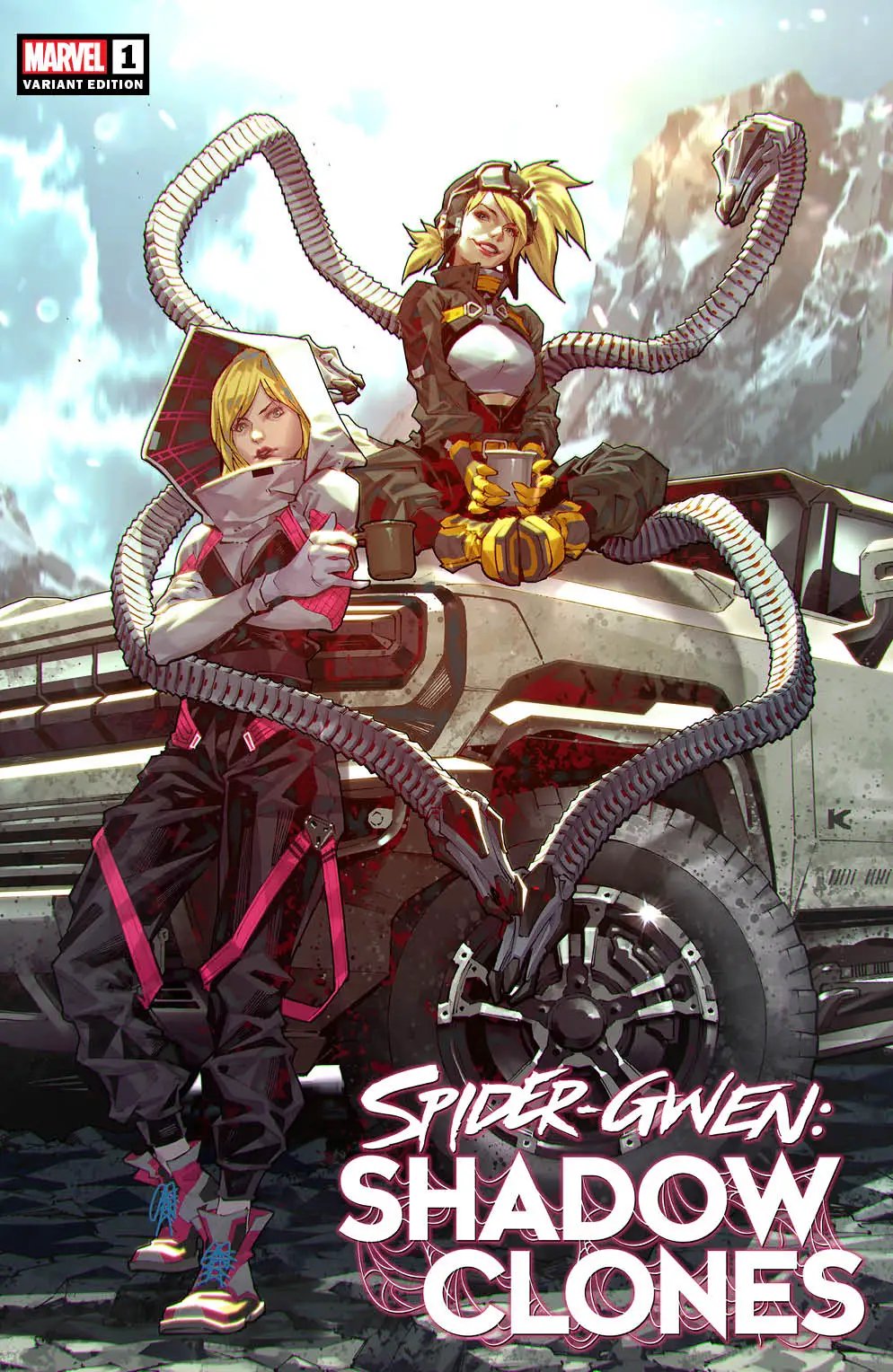 Spider-Gwen Shadow Clones #1 comic book by Unknown Comics featuring cover art with Spider-Gwen in a dynamic pose.