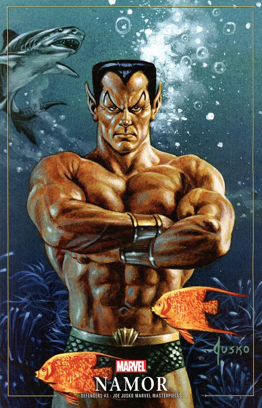 Comic book cover of DEFENDERS #3 of 5 from Marvel Masterpieces VAR by Unknown Comic Books, featuring vibrant superhero artwork.