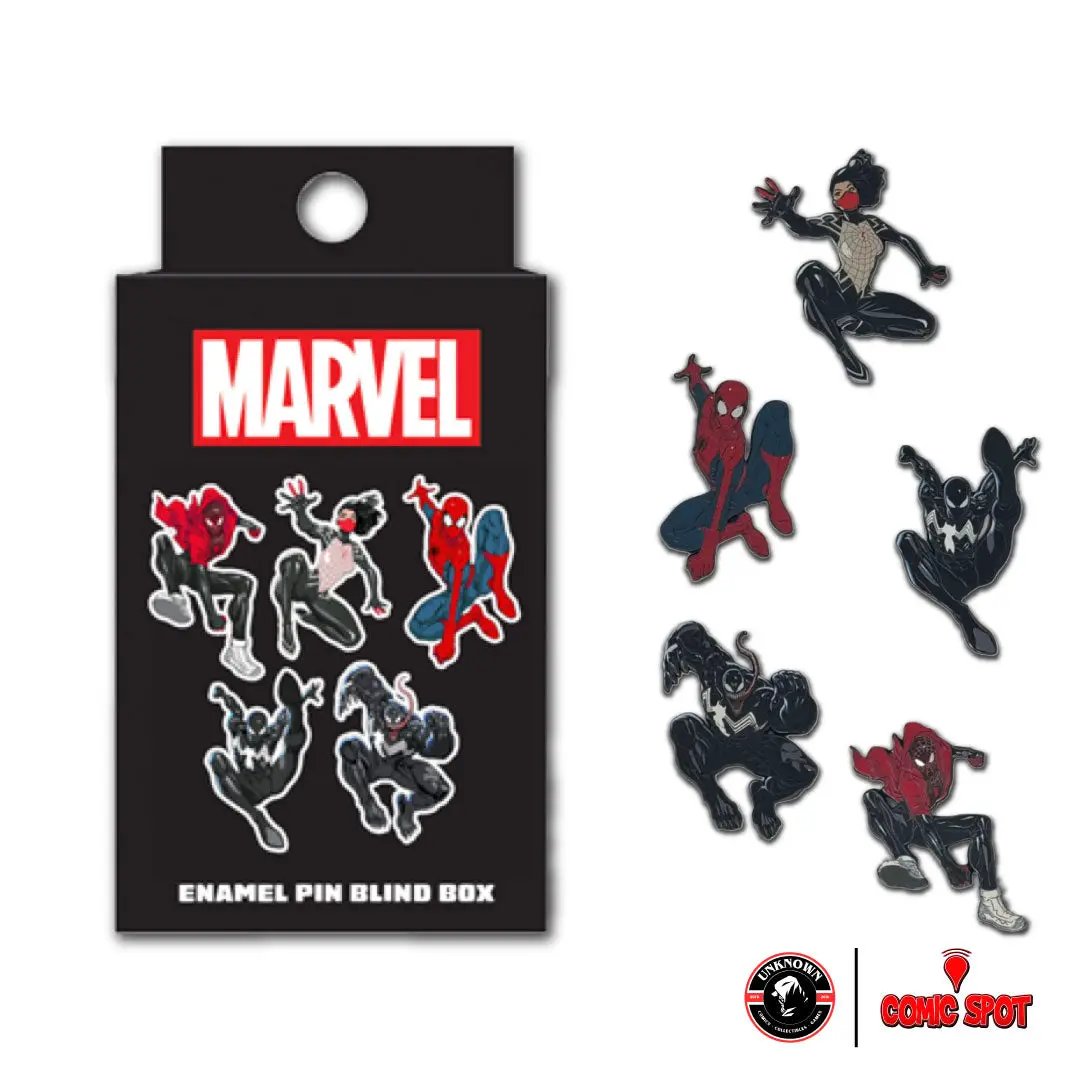 Marvel Blind Box Mystery Pin by David Nakayama featuring exclusive enamel pin design from Unknown Comic Books, single-pack image.