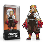 FiGPiN Demon Slayer Kyojuro Rengoku collectible pin from THE MIGHTY HOBBY SHOP, featuring detailed character design on a white background.