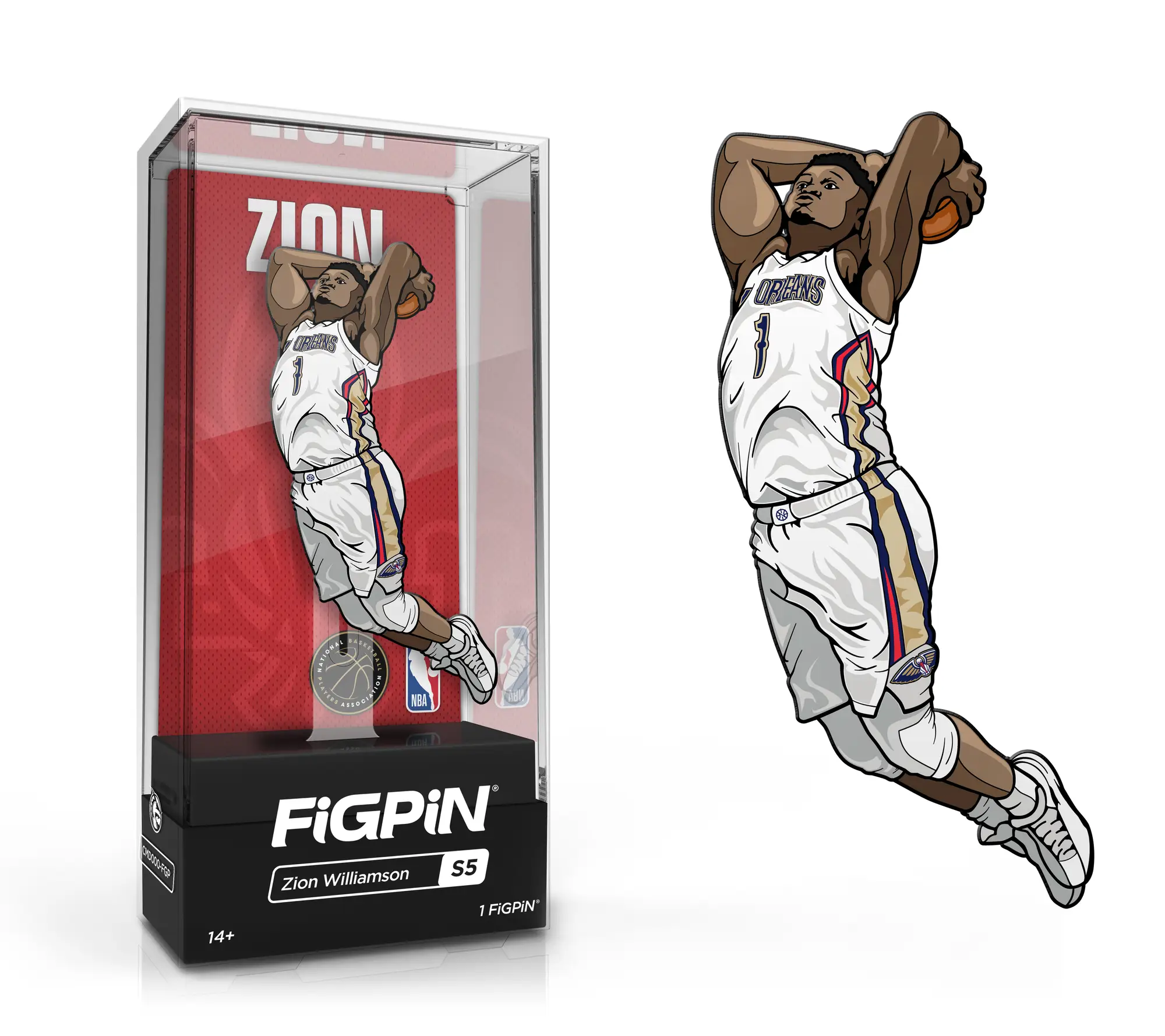 FiGPiN SPORTS NBA Zion Williamson collectible pin by THE MIGHTY HOBBY SHOP, featuring detailed design and vibrant team colors.