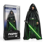 FiGPiN collectible figure of Luke Skywalker from The Mandalorian, featuring detailed design and iconic character pose.