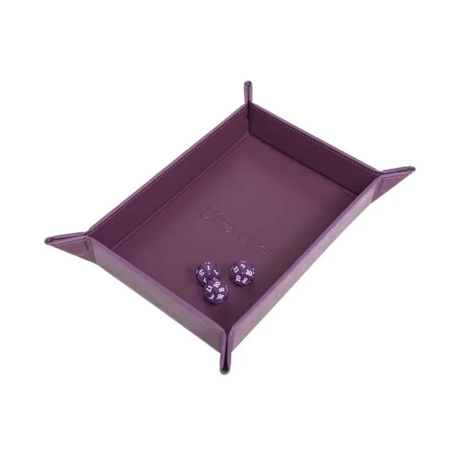 Vivid magnetic foldable dice tray in midnight plum color, featuring a smooth surface and sturdy edges for tabletop gaming.
