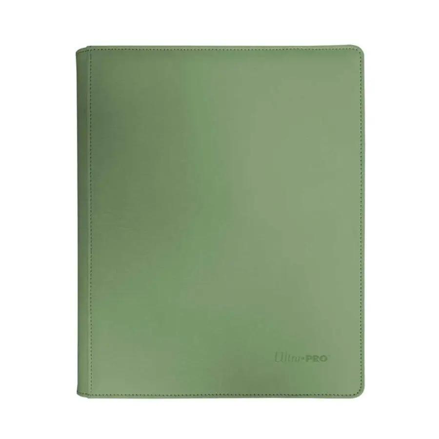 Vivid 9-pocket zippered PRO-Binder by THE MIGHTY HOBBY SHOP with clear pockets and secure zipper closure.