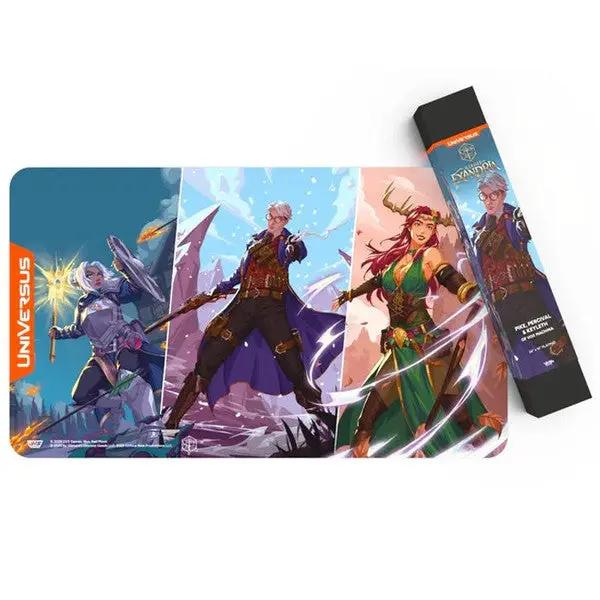 Critical Role Heroes of Exandria playmat featuring detailed artwork of characters from the popular tabletop game by The Mighty Hobby Shop.
