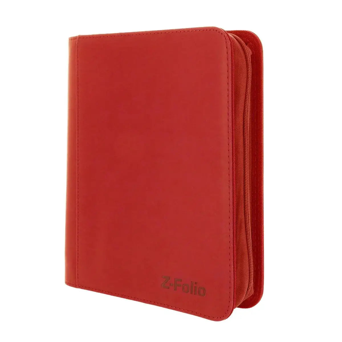 Black Z-Folio 4-Pocket LX album with top-loaders, featuring a sleek design and visible pockets for storing trading cards.
